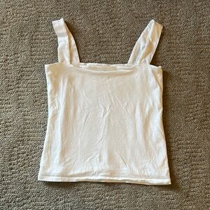 NWOT LOFT White Fitted Square neck Tank Top